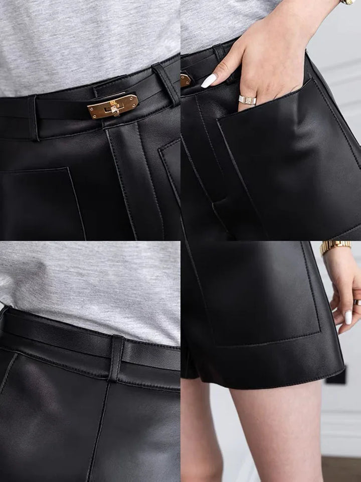 Savoy Pocket Leather Shorts