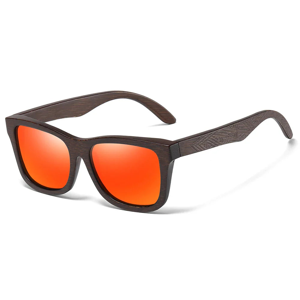 Wooden Rectangular Sunglasses