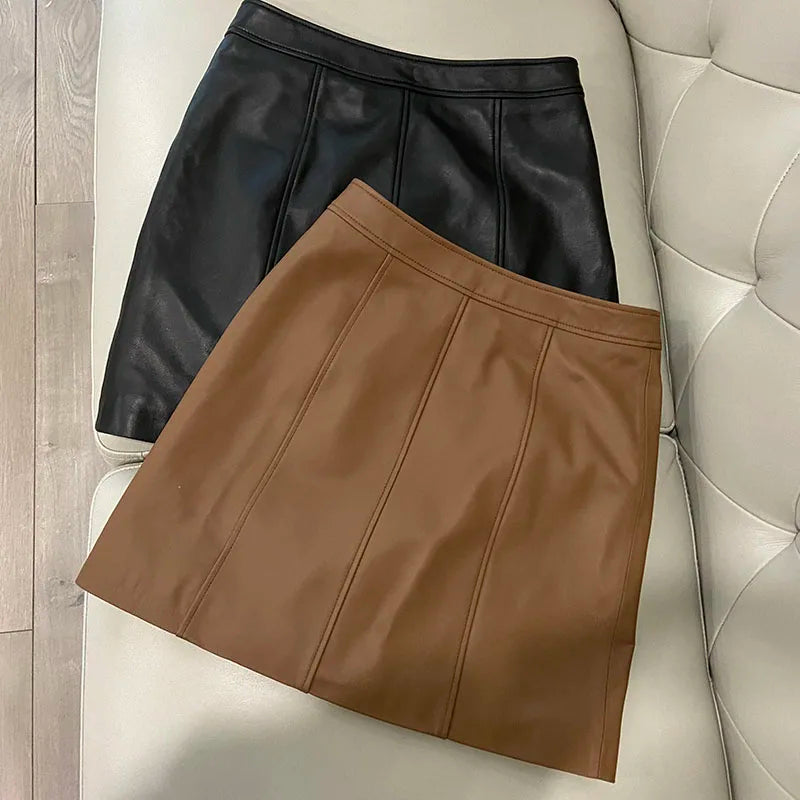 Aurelia Leather Skirt