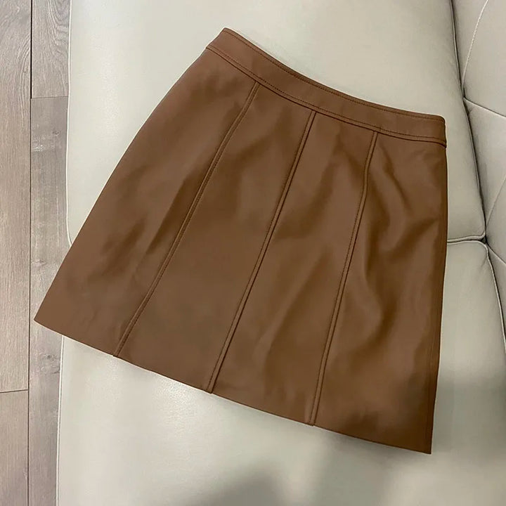 Aurelia Leather Skirt