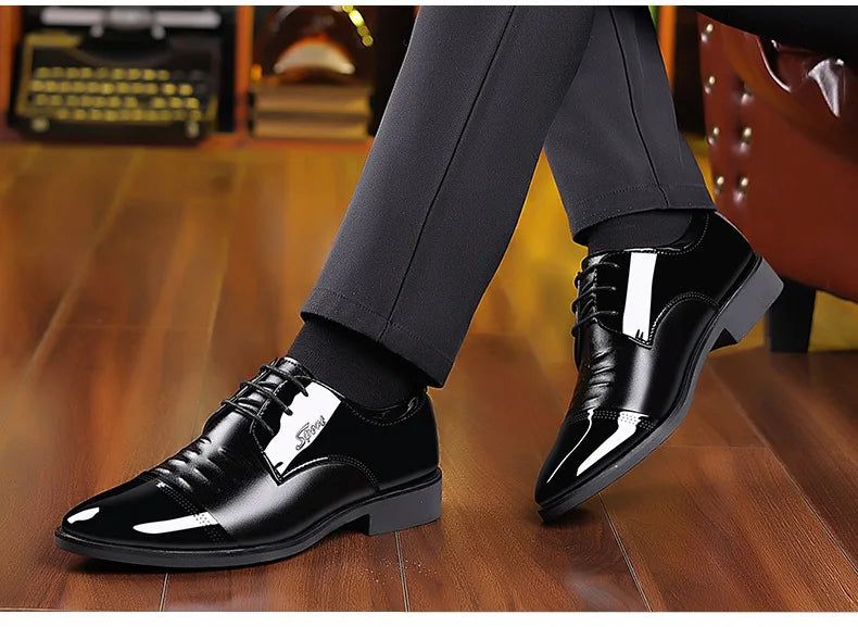 OLIVER™ | Men's Polished Patent Leather Oxford Shoes - Eliza©