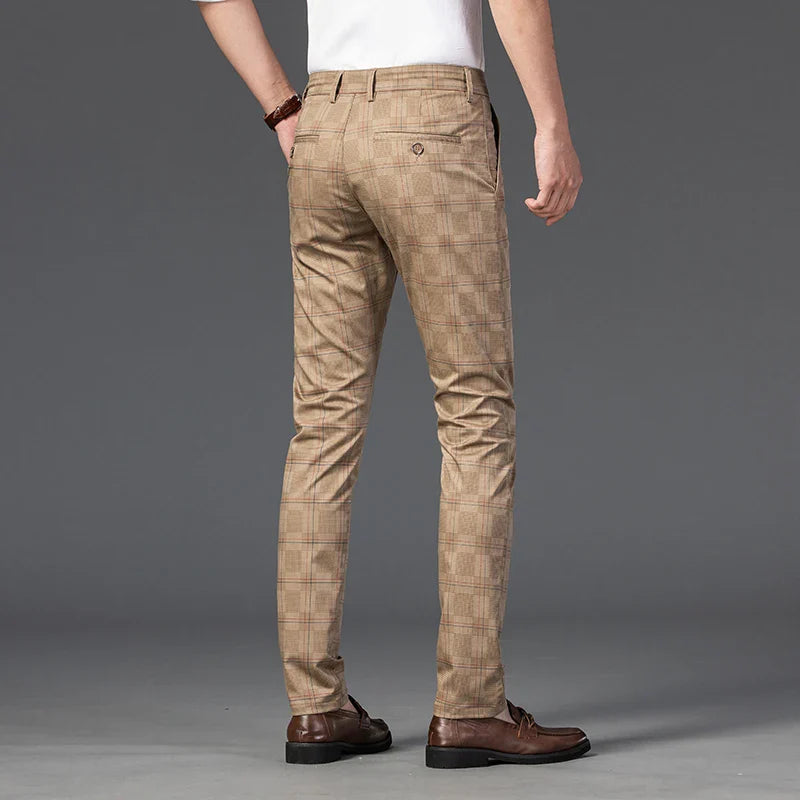 Plaid Stretch Dress Pants