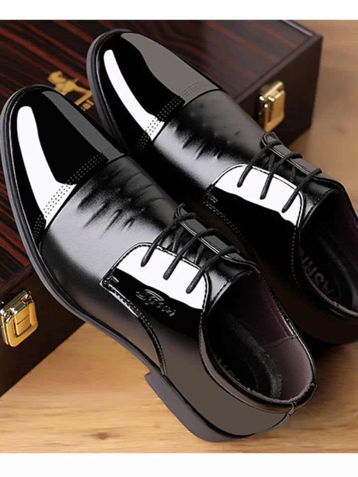 OLIVER™ | Men's Polished Patent Leather Oxford Shoes - Eliza©