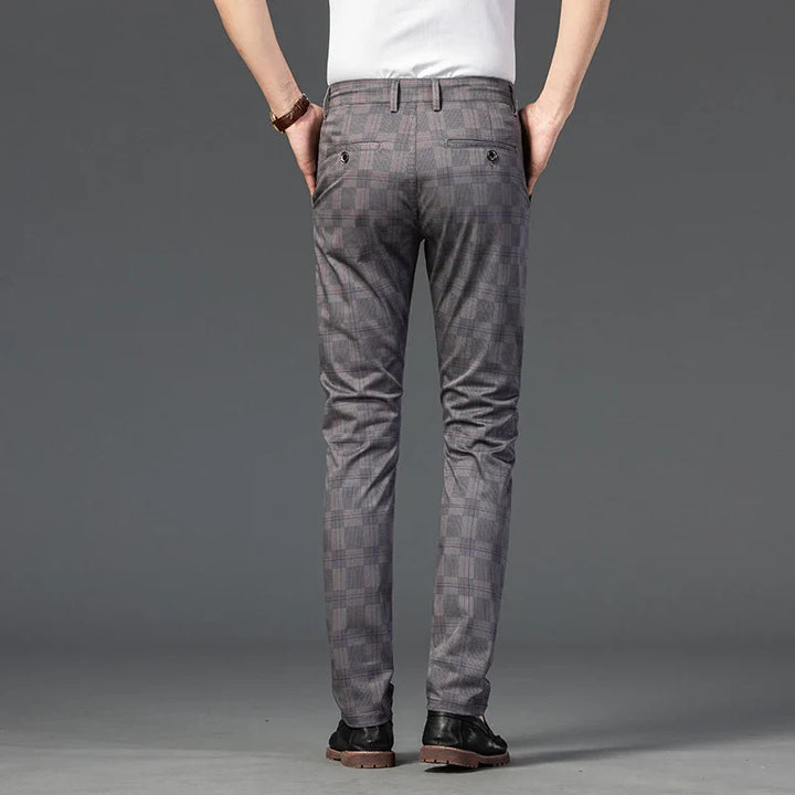 Plaid Stretch Dress Pants