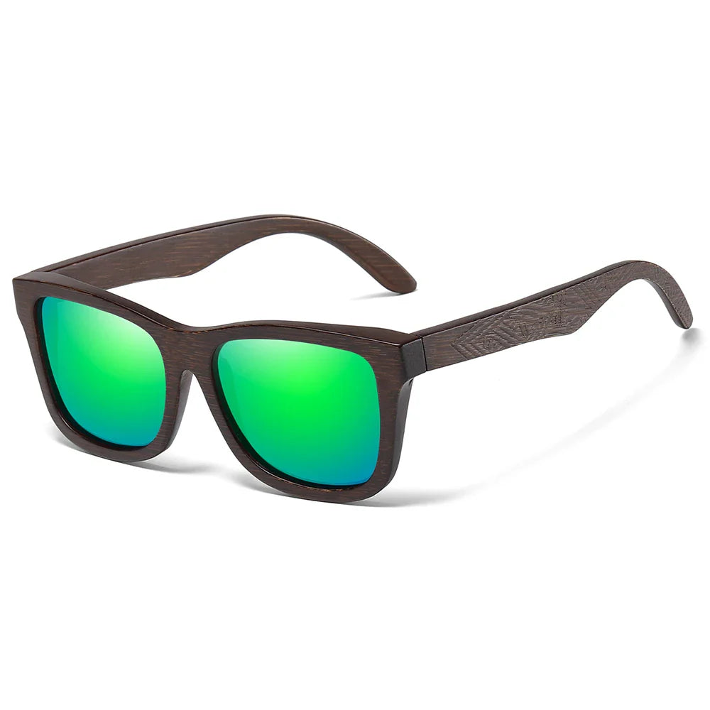 Wooden Rectangular Sunglasses