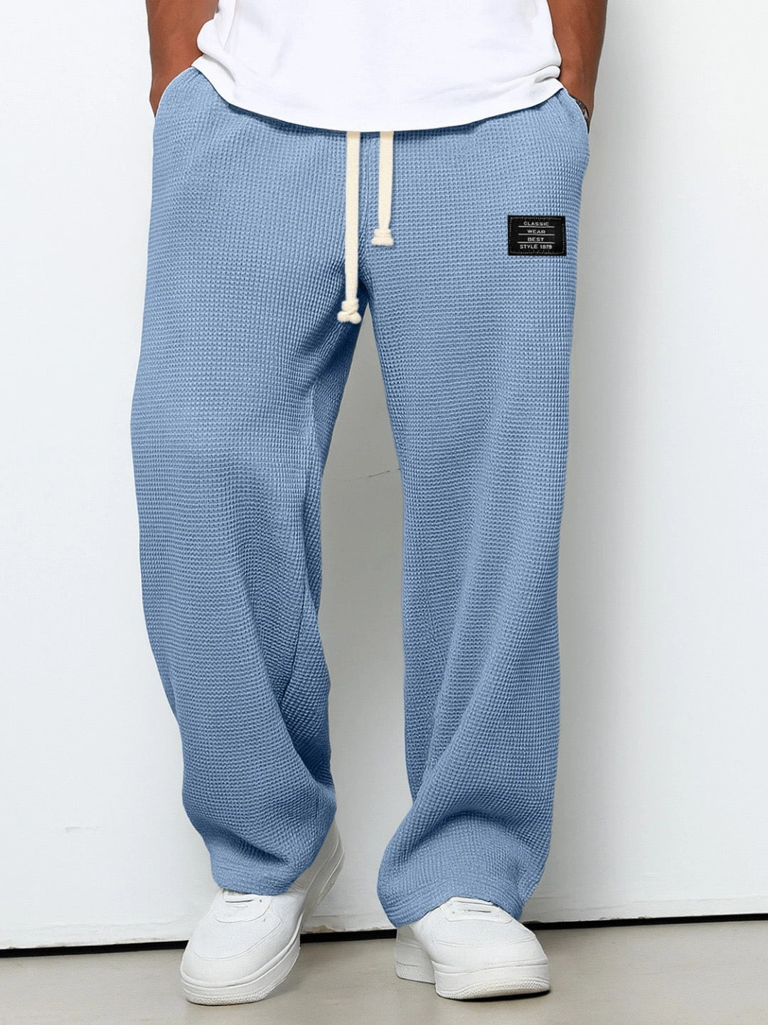 Mateusz | Men's Wide Pants with Adjustable Waist