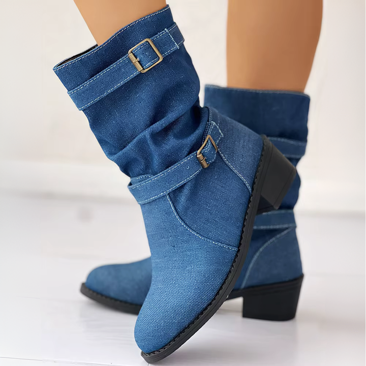 Josie Denim Mid-Calf Boot