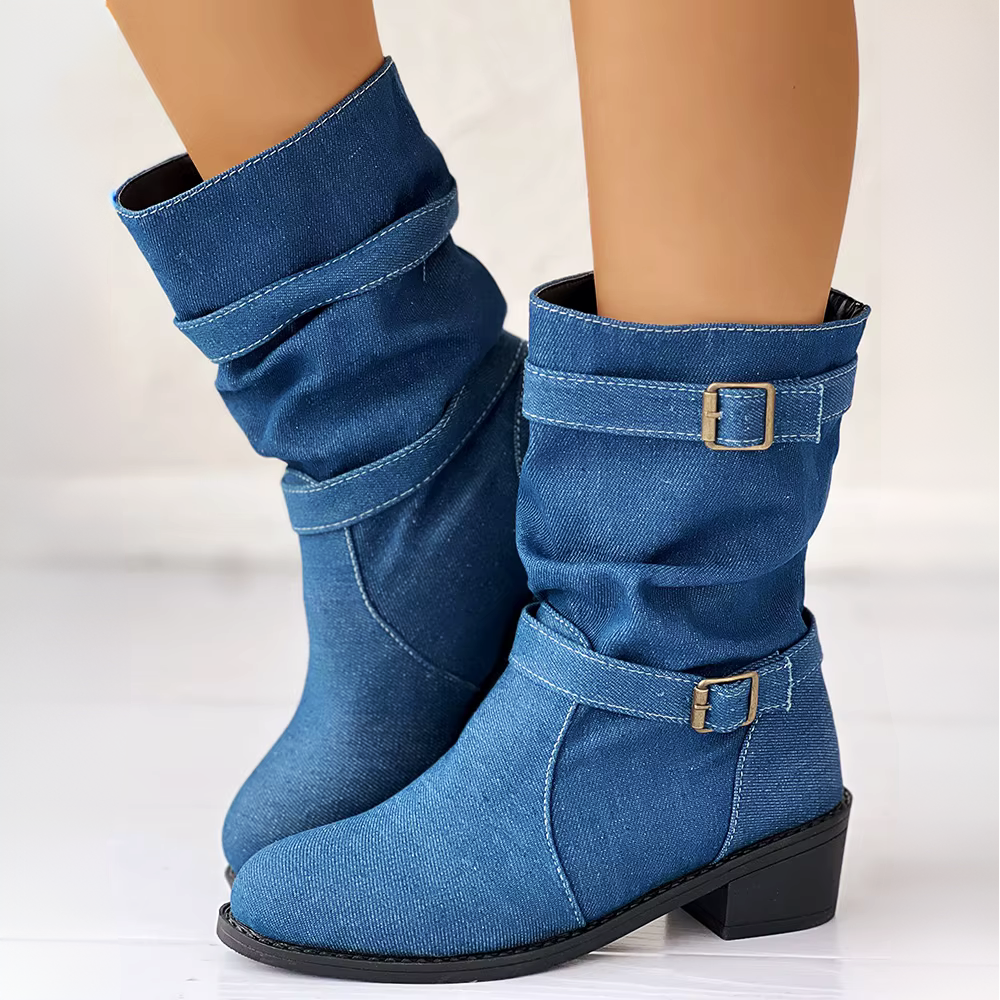 Josie Denim Mid-Calf Boot