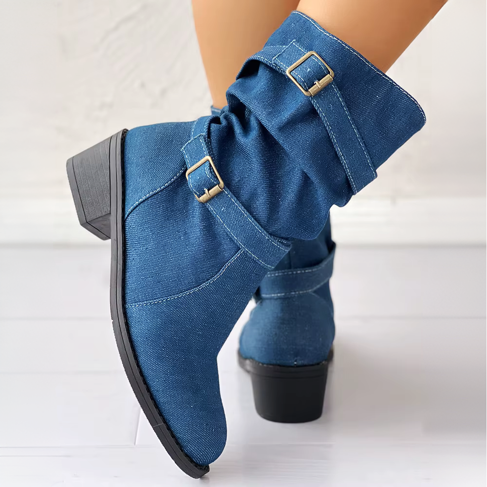 Josie Denim Mid-Calf Boot