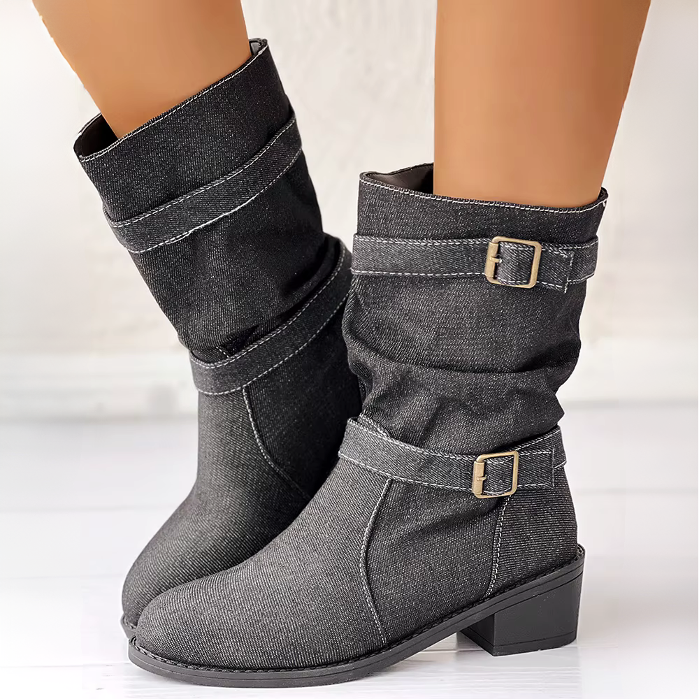 Josie Denim Mid-Calf Boot