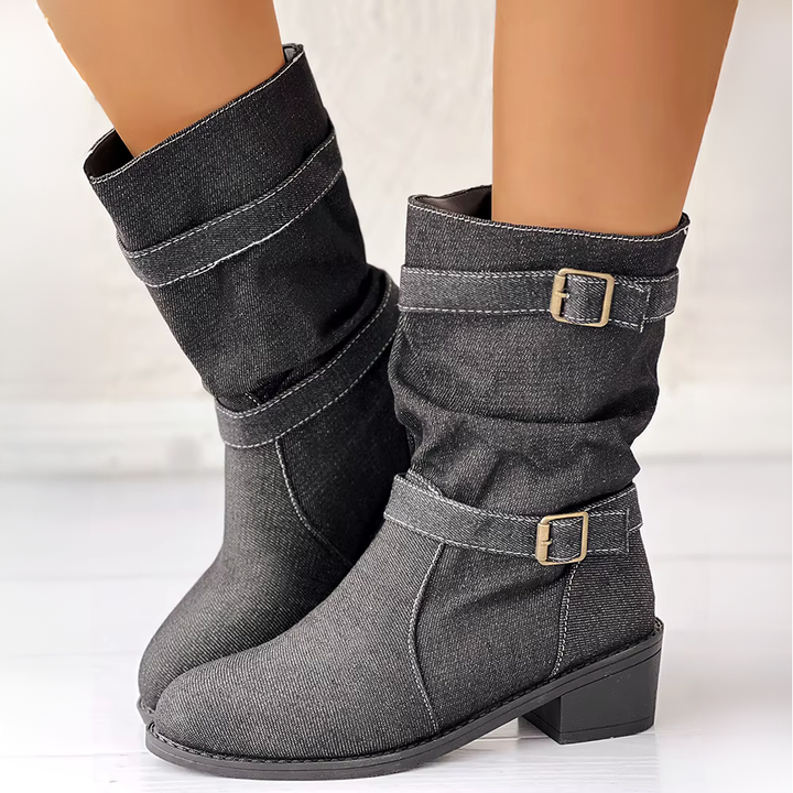 Josie Denim Mid-Calf Boot