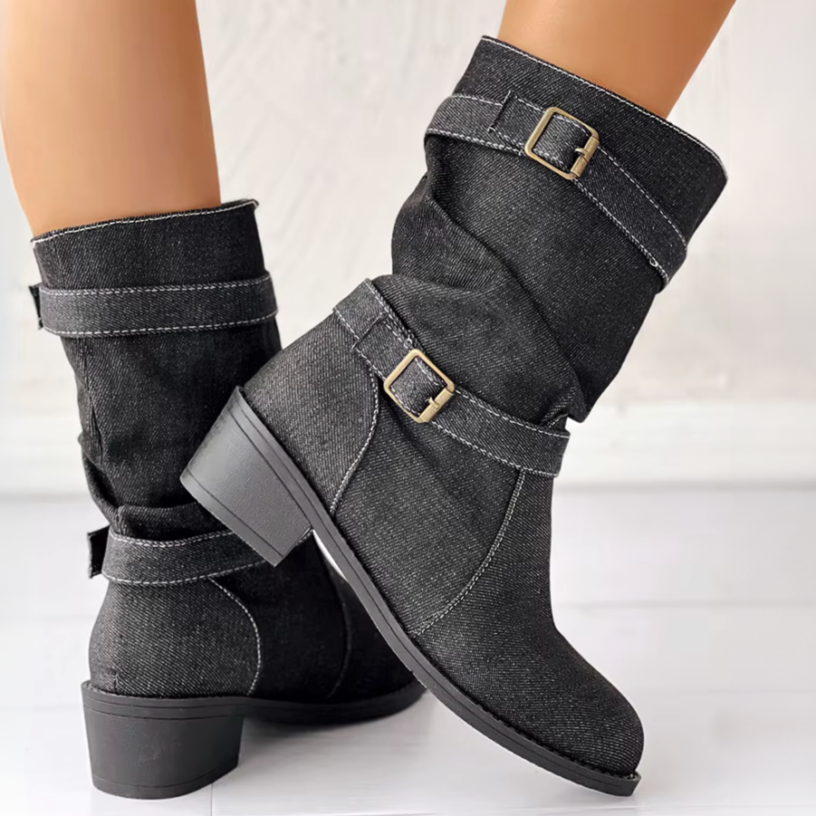 Josie Denim Mid-Calf Boot