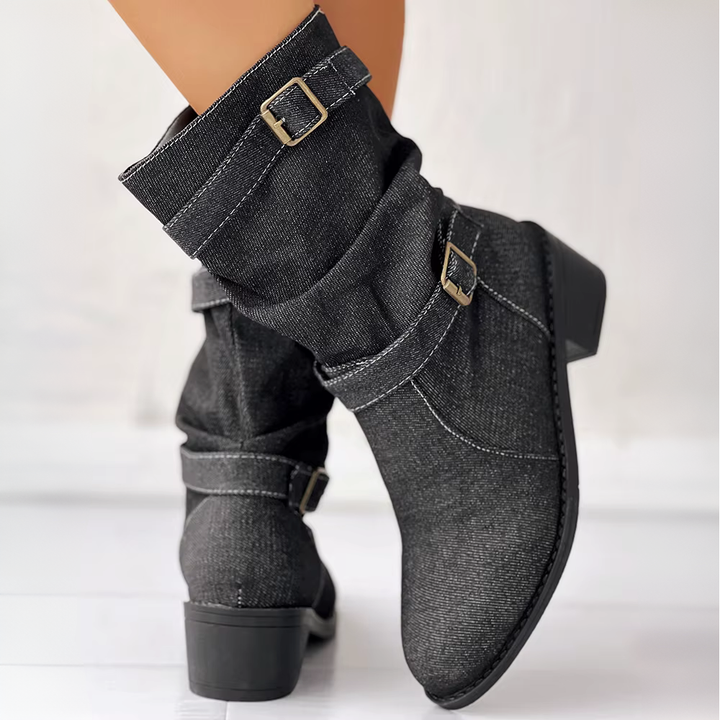 Josie Denim Mid-Calf Boot