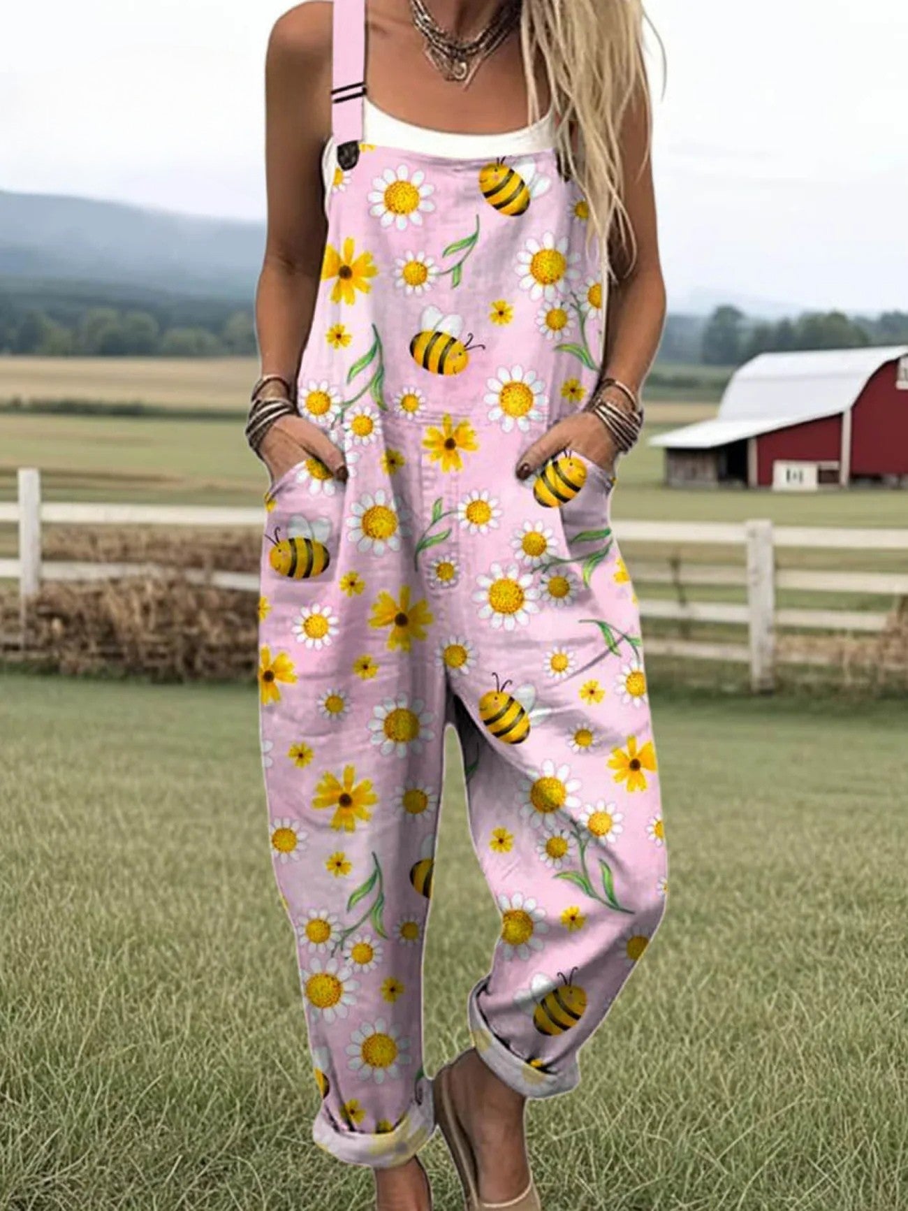Women’s Vintage Floral Jumpsuit - Effortless Style and All-Day Comfort