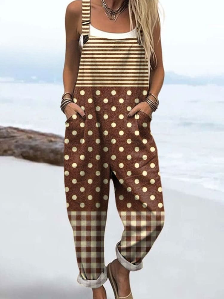 Women’s Vintage Floral Jumpsuit - Effortless Style and All-Day Comfort