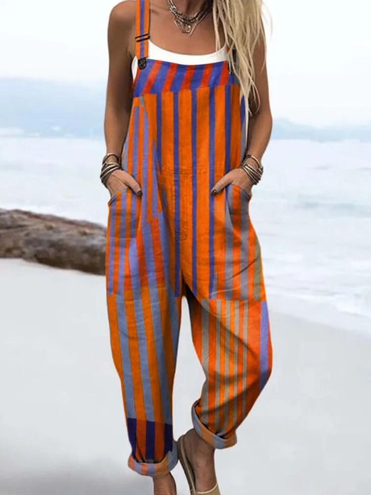 Women’s Vintage Floral Jumpsuit - Effortless Style and All-Day Comfort