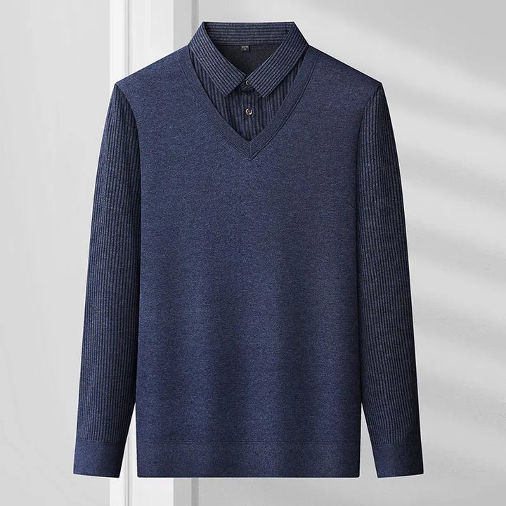 Wojciech | Warm Men's Polo Sweater with Button