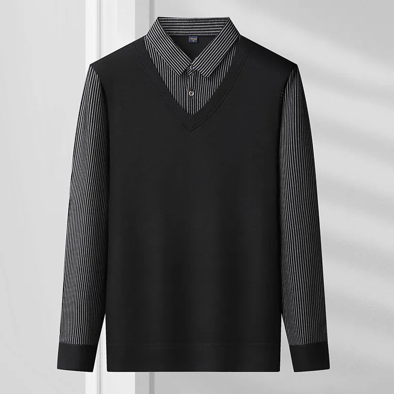 Wojciech | Warm Men's Polo Sweater with Button