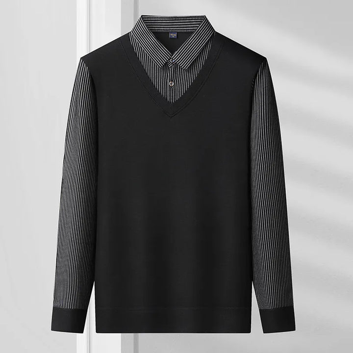 Wojciech | Warm Men's Polo Sweater with Button