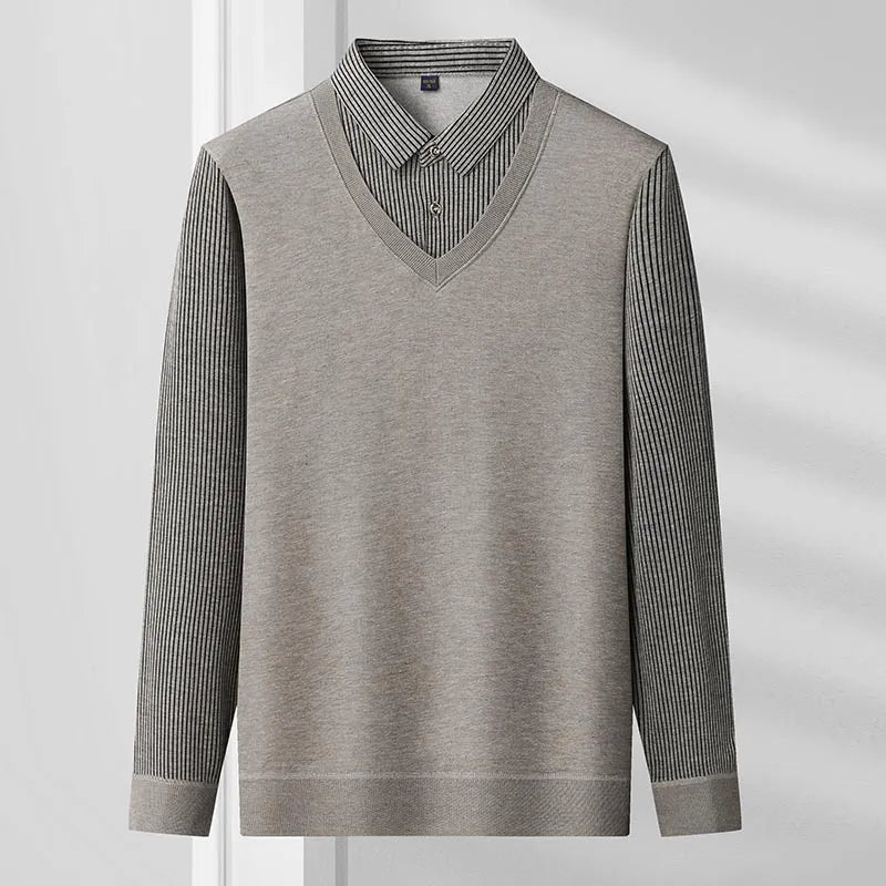 Wojciech | Warm Men's Polo Sweater with Button