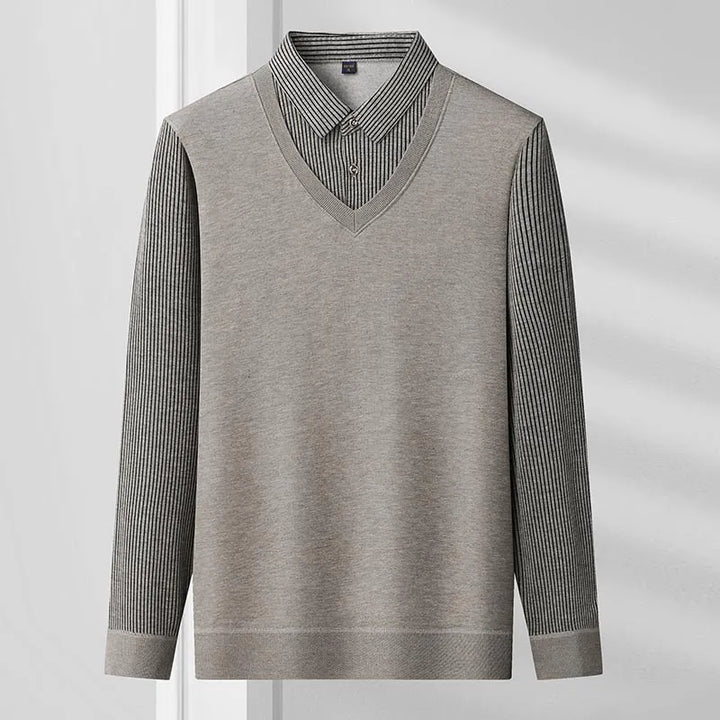 Wojciech | Warm Men's Polo Sweater with Button