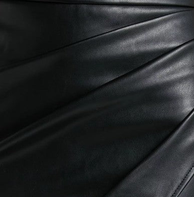 Overlayed Vegan Leather Skirt