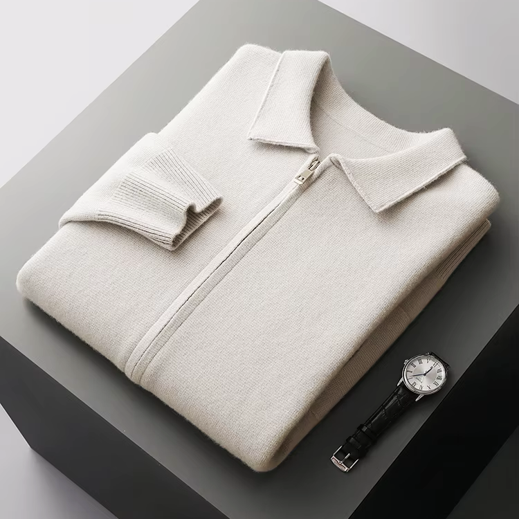 Marcello Merino Wool Full-Zip Cardigan