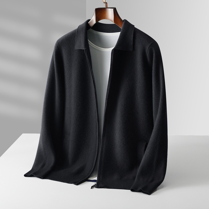 Marcello Merino Wool Full-Zip Cardigan