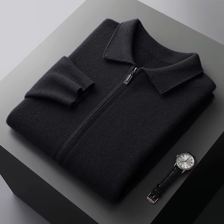 Marcello Merino Wool Full-Zip Cardigan