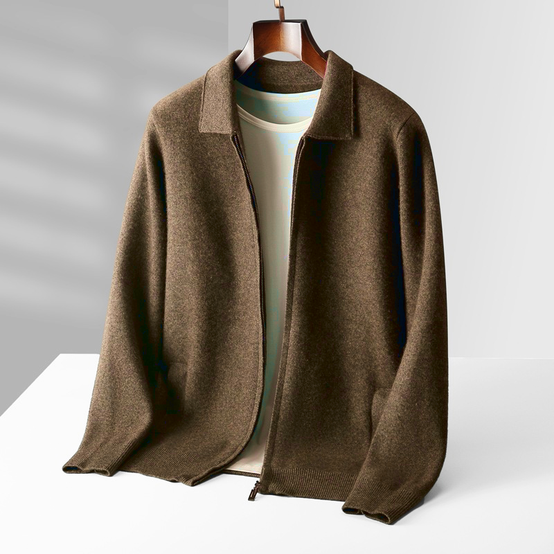 Marcello Merino Wool Full-Zip Cardigan
