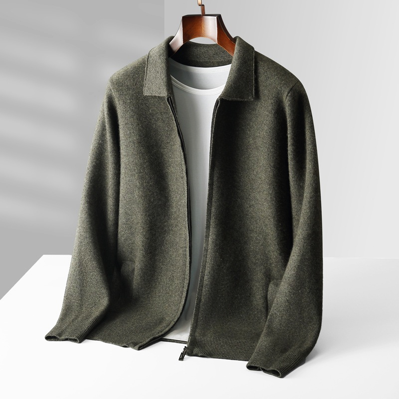 Marcello Merino Wool Full-Zip Cardigan