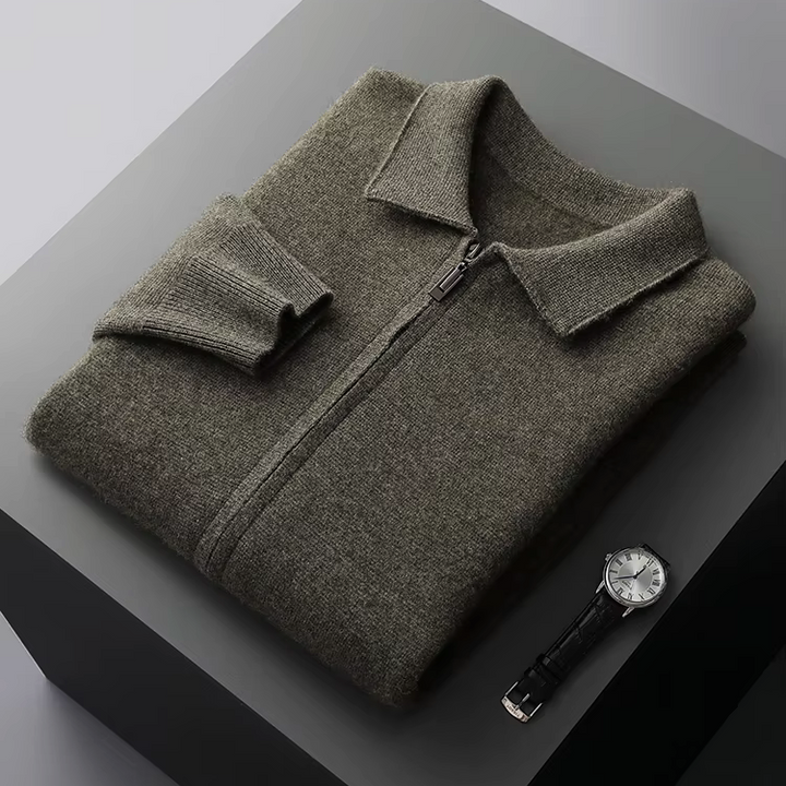 Marcello Merino Wool Full-Zip Cardigan