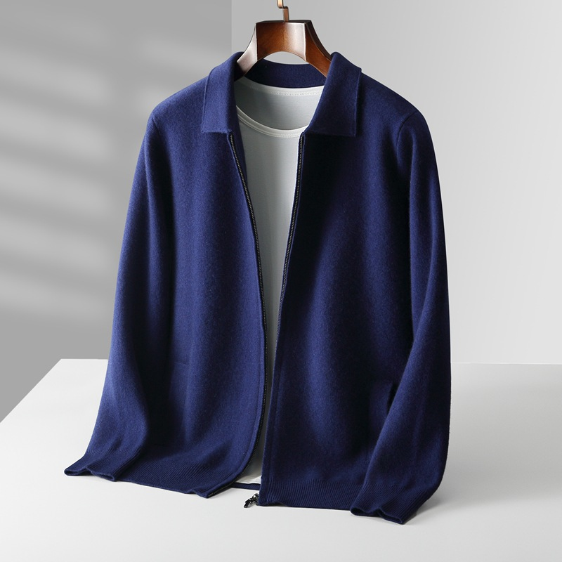 Marcello Merino Wool Full-Zip Cardigan