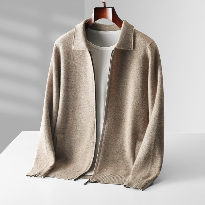 Marcello Merino Wool Full-Zip Cardigan