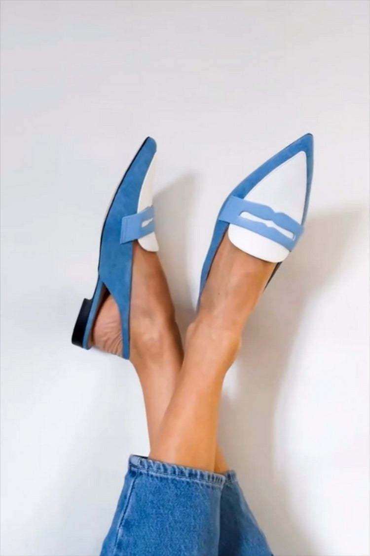 Juliette | Elegant Blue Slingback Loafers