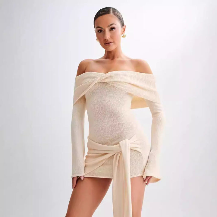 Sidonie | Off-Shoulder Knit Mini Dress