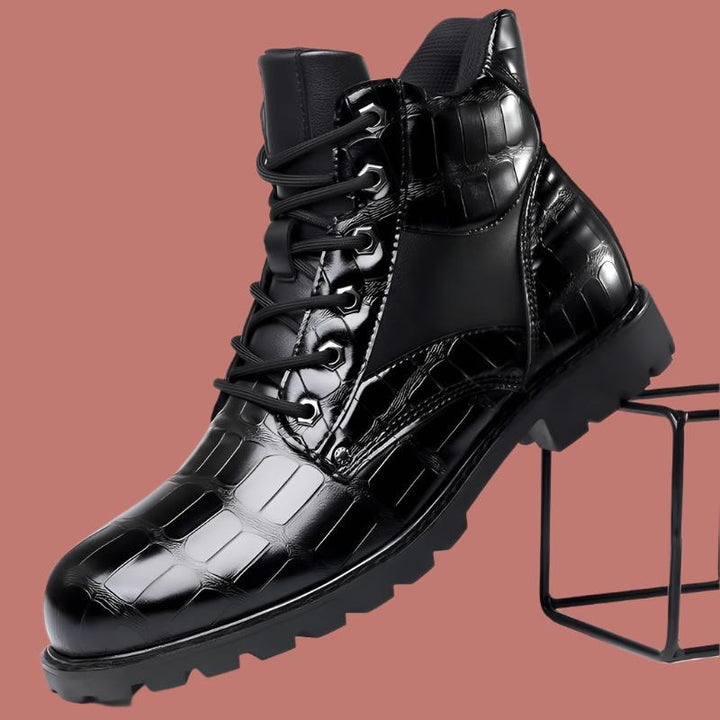 Eliza© Rendell | Leather Croco Ankle Boots