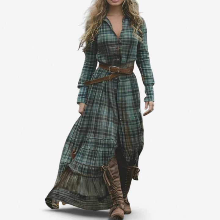 Hanna | Long Checkered Dress