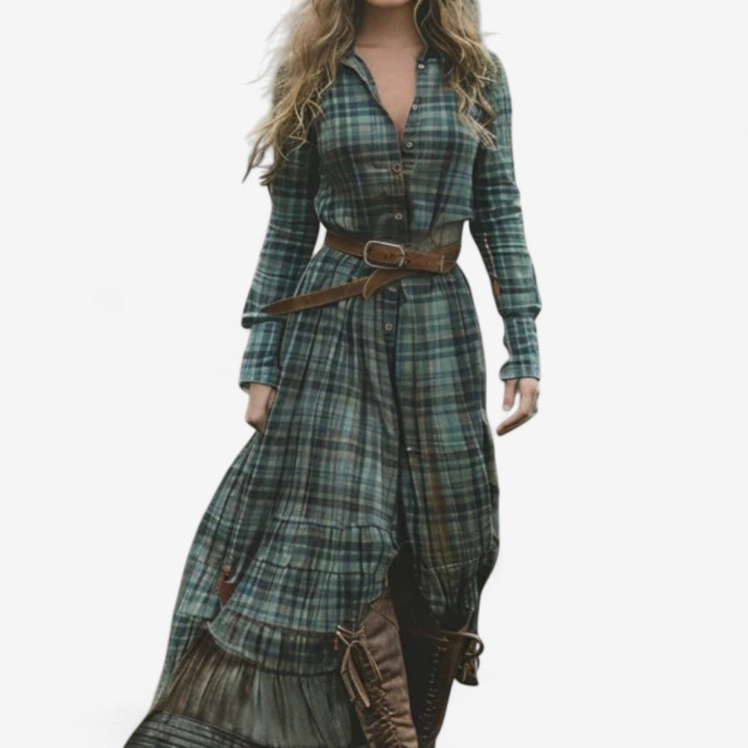 Hanna | Long Checkered Dress