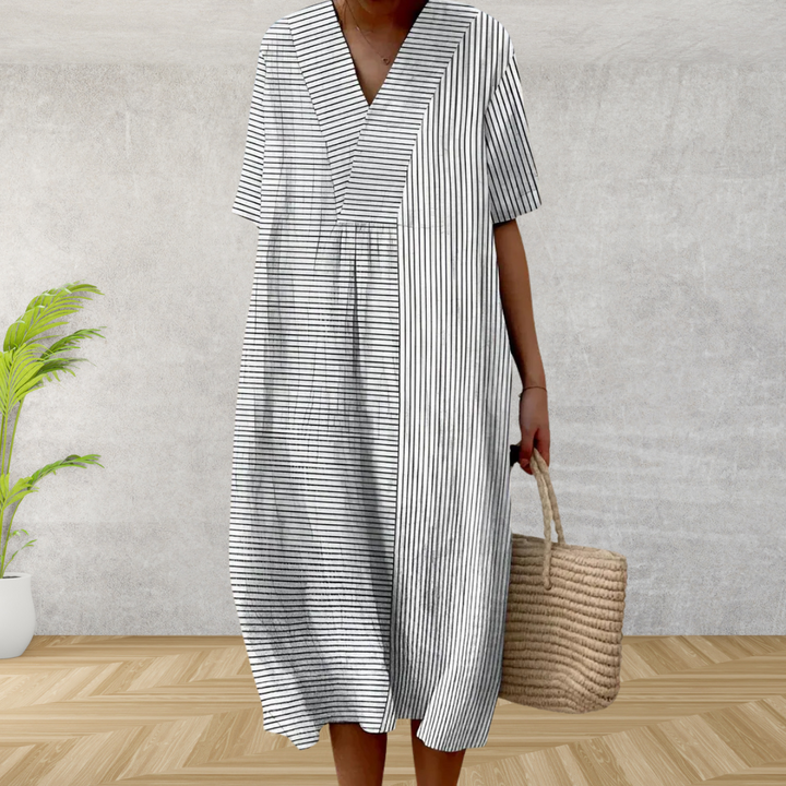 Lana | Geometric Silk Summer Dress