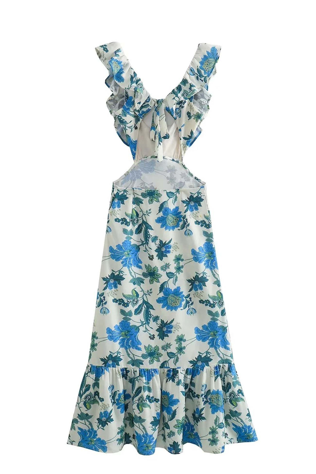 Aria | Floral Ruffle Midi Dress