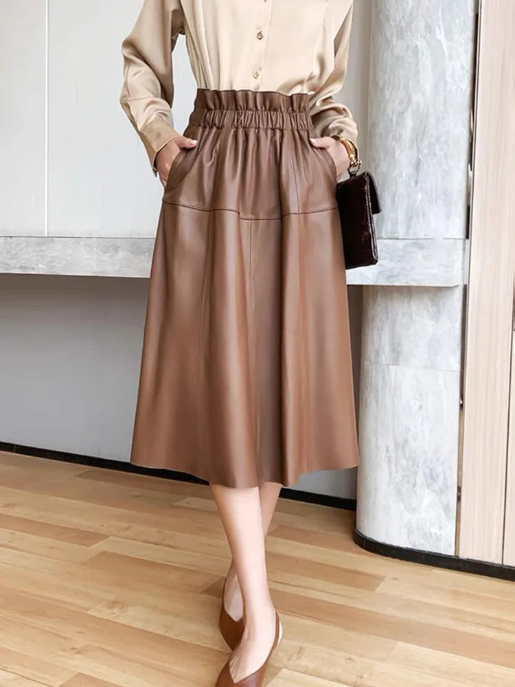 Arden Midi Leather Skirt
