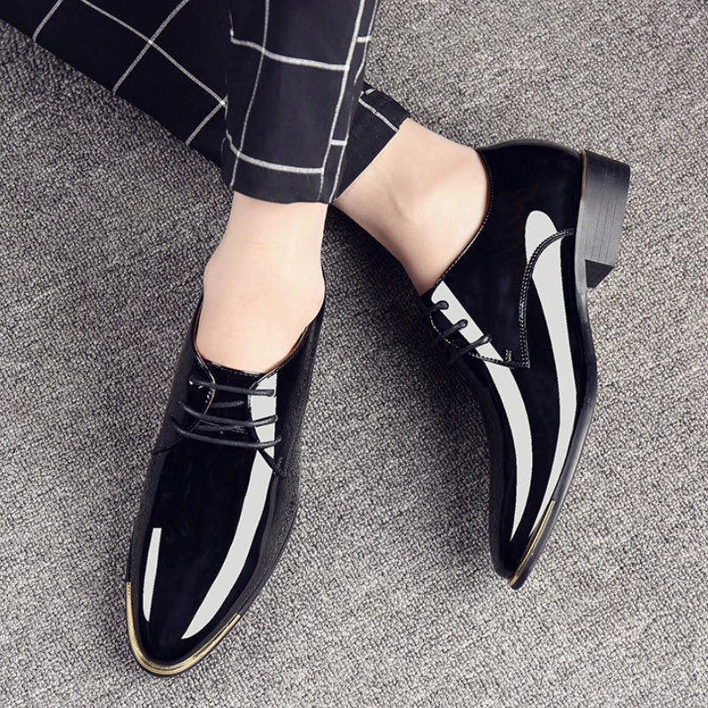 HENRY™ | Men’s Patent Leather Slippers in British Style - Eliza©