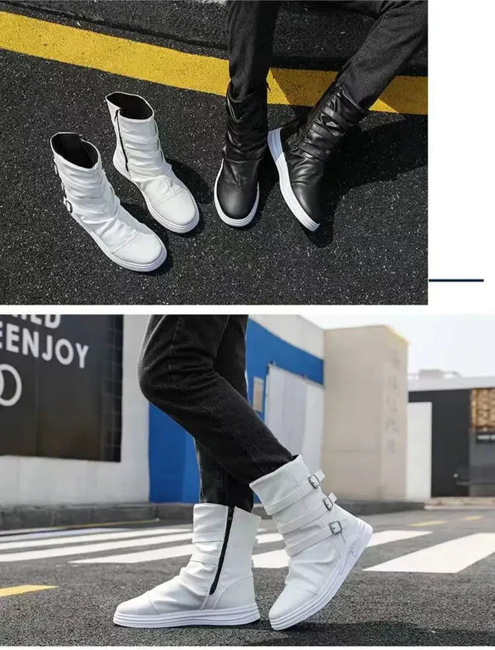 AXEL™ | Leather Ankle Boots with Zipper and Metal Buckle - Eliza©