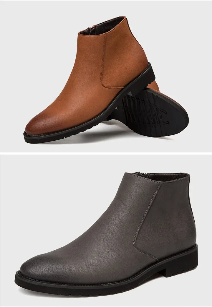 ERIK™ | SPRING LEATHER ANKLE BOOTS FOR MEN - Eliza©