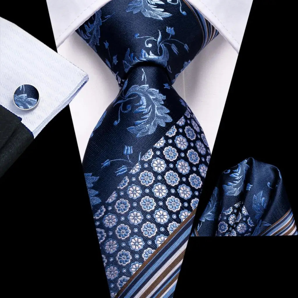 Classic Blue Stripe – 3-Piece Tie Set