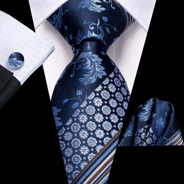 Classic Blue Stripe – 3-Piece Tie Set