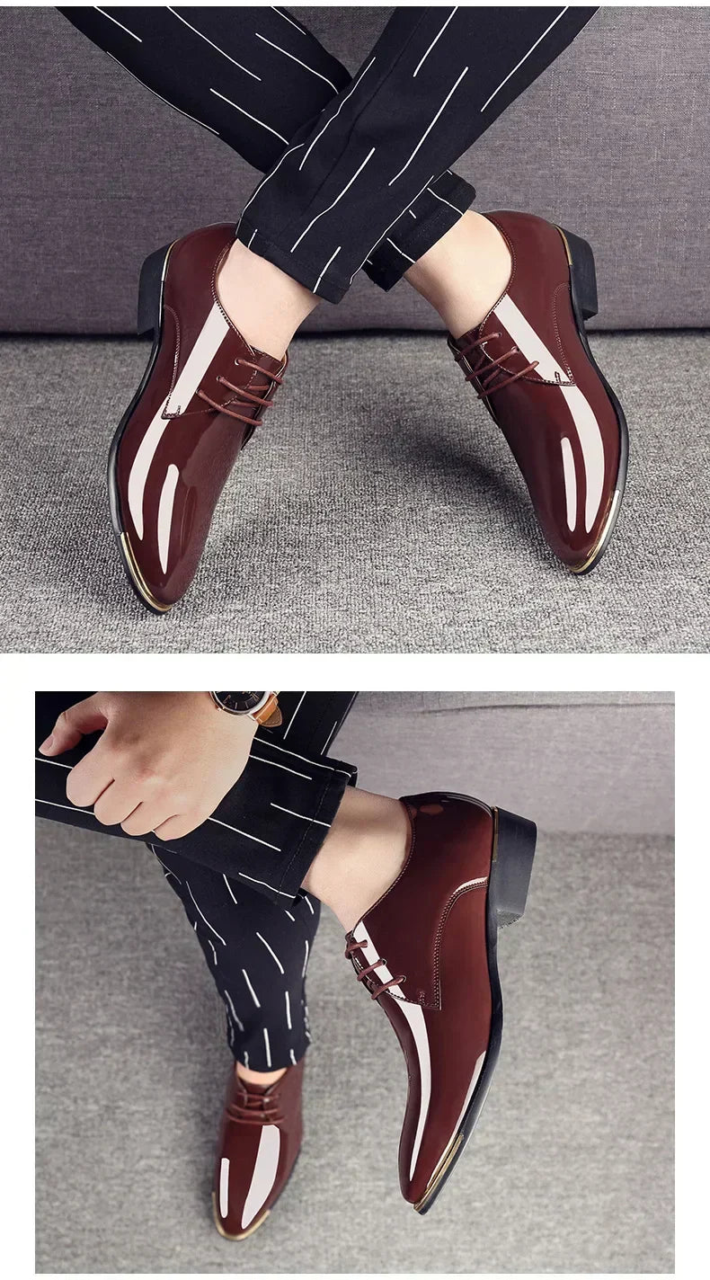 HENRY™ | Men’s Patent Leather Slippers in British Style - Eliza©