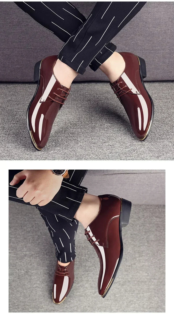 HENRY™ | Men’s Patent Leather Slippers in British Style - Eliza©