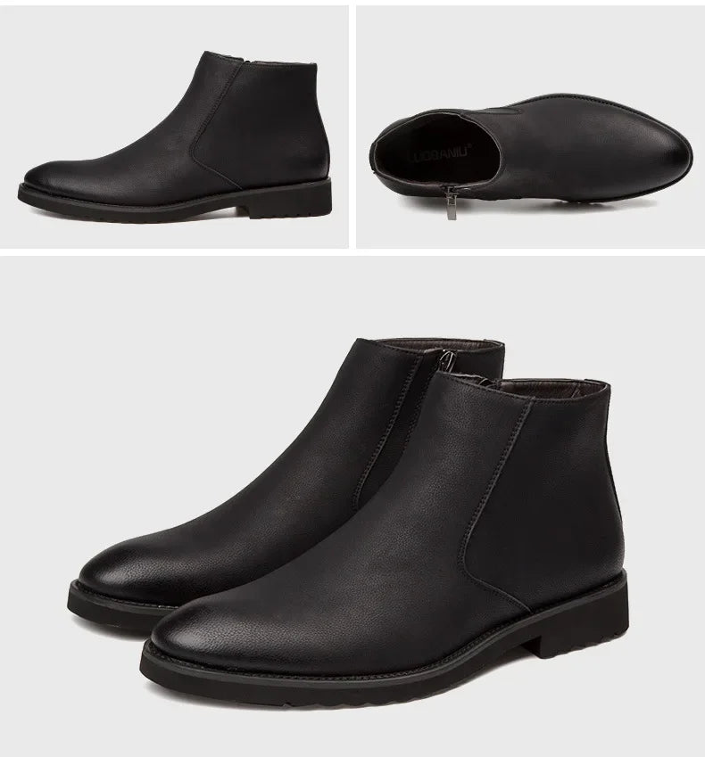 ERIK™ | SPRING LEATHER ANKLE BOOTS FOR MEN - Eliza©